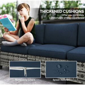 Rattan Garden Furniture Set Wicker Patio 5 Seater Sofa Chair Lounge Coffee Table - Image 6