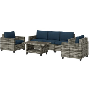 Rattan Garden Furniture Set Wicker Patio 5 Seater Sofa Chair Lounge Coffee Table - Image 8