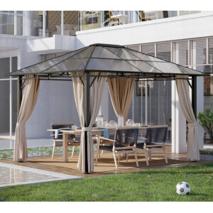 Metal Gazebo Canopy Garden Patio Structure Sun Shade Hardtop Roof Pergola Shelter - Image 10