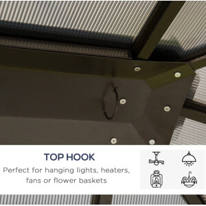Metal Gazebo Canopy Garden Patio Structure Sun Shade Hardtop Roof Pergola Shelter - Image 7