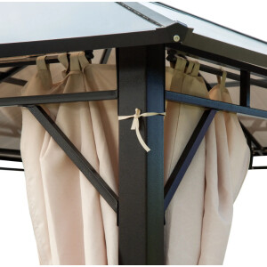 Metal Gazebo Canopy Garden Patio Structure Sun Shade Hardtop Roof Pergola Shelter - Image 3