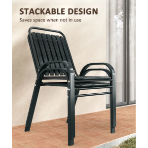 Patio Bistro Set 3 Piece Garden Furniture 2 Seater Metal Chairs Cafe Glass Table - Image 4