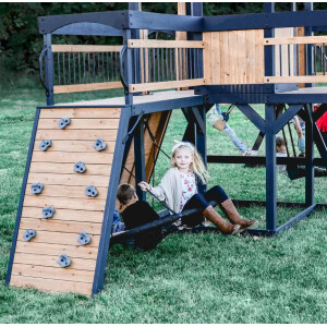 Large Garden Playhouse Outdoor Kids Playcentre Wooden Tree House Swing Slide Set - Image 7
