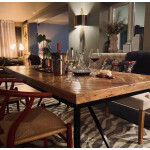 Rustic Dining Table Vintage Industrial Style Furniture Solid Wood Metal Kitchen