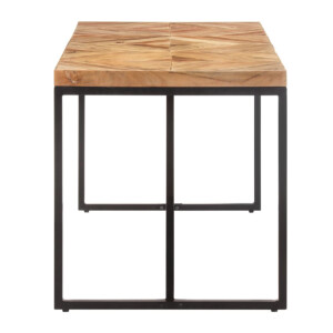 Rustic Dining Table Vintage Industrial Style Furniture Solid Wood Metal Kitchen - Image 4