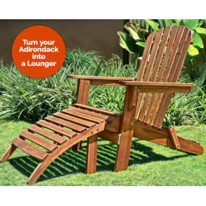 Adirondack Garden Chair Footstool Wooden Patio Sun Lounger Stool Foot Rest Seat - Image 6