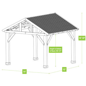 Large Wooden Gazebo Aluminium Roof Pavilion Outdoor Patio Canopy Structure Shade - Image 10