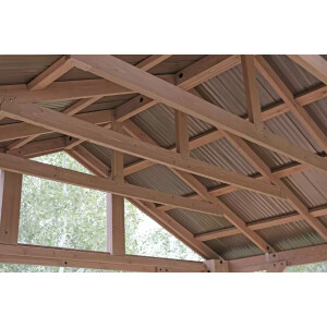 Large Wooden Gazebo Aluminium Roof Pavilion Outdoor Patio Canopy Structure Shade - Image 11
