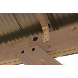 Large Wooden Gazebo Aluminium Roof Pavilion Outdoor Patio Canopy Structure Shade - Image 7
