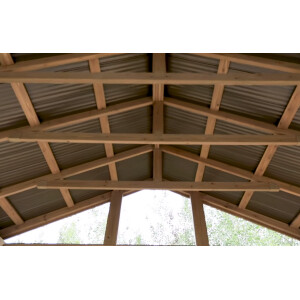 Large Wooden Gazebo Aluminium Roof Pavilion Outdoor Patio Canopy Structure Shade - Image 5