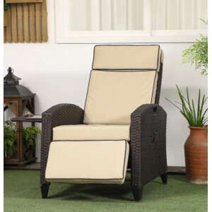 Rattan Reclining Chair Garden Lounge Patio Furniture Large Day Bed Sun Lounger - Image 9