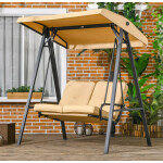 Garden Swing Chair 2 Seater Loveseat Patio Bench Furniture Metal Bench Canopy