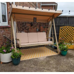 Metal Swing Chair Large 3 Seater Garden Hammock Canopy Bench Heavy Duty Sun Seat