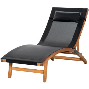 Wooden Sun Lounger Garden Patio Lounge Cushion Chair Recliner Sun Day Bed Seat - Image 9