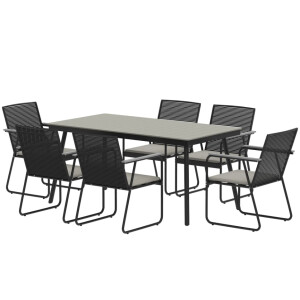 Metal Garden Dining Set 6 Seater Large Table and Chairs Cushion Patio Furniture - Image 9