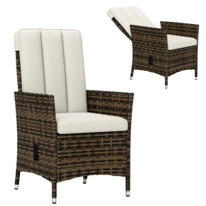 Large Rattan Chair Garden Reclining Sun Lounger Wicker Patio Lounge Cushion Seat - Image 8