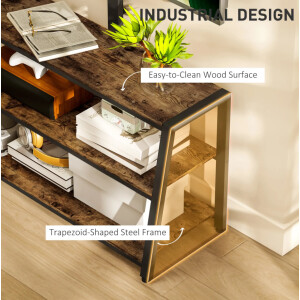 Floor TV Stand Rustic Media Unit Industrial Storage Shelf Cabinet Mount Bracket - Image 6