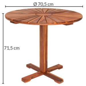 Wooden Bistro Table Rustic Solid Wood Patio Furniture Round Side Coffee Dining - Image 5