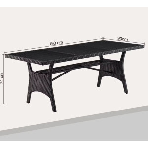Large Rattan Dining Table Outdoor 8 Seater Patio Garden Rectangular Furniture - Image 3