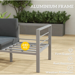 Metal Garden Bench 2 Seater Cushions Sofa Outdoor Patio Furniture Small Loveseat - Image 3