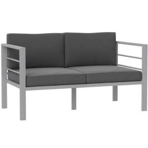 Metal Garden Bench 2 Seater Cushions Sofa Outdoor Patio Furniture Small Loveseat - Image 6