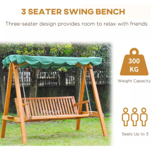 Large Garden Swing Chair Outdoor Patio Furniture 3 Seater Bench Canopy Hammock - Image 7