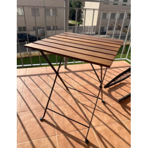 Garden Bistro Set 3 Piece Folding Patio Furniture Metal 2 Chairs Coffee Table - Image 5