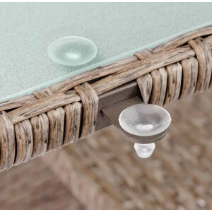 Large Rattan Dining Table 8 Seater Glass Furniture Outdoor Wicker Patio Lounge - Image 4