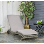 Rattan Sun Lounger Wicker Patio Furniture Large Cushion Set Day Bed Lounge Chair