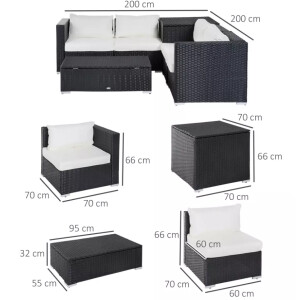 Corner Rattan Garden Furniture Set Large Storage Table Lounge Patio Cushion Sofa - Image 4