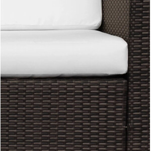 Large Rattan Sofa 3 Seater Brown Garden Furniture Wicker Patio Cushions Chair - Image 8