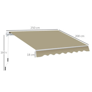 Manual Awning Canopy Outdoor Patio Garden Window Sun Shade Retractable Shelter - Image 9