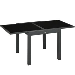 Extending Garden Dining Table Large Outdoor 6 Seater Metal Glass Patio Furniture - Image 5