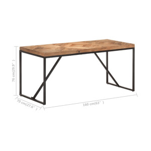 Rustic Dining Table Vintage Industrial Style Furniture Solid Wood Metal Kitchen - Image 8