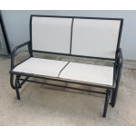 Metal Garden Bench Small 2 Seater Patio Glider Furniture Swing Rocking Love Seat