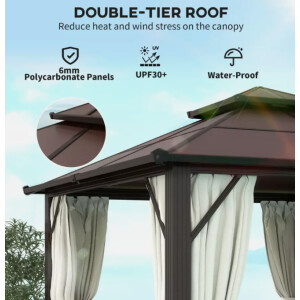 Metal Garden Gazebo Outdoor Patio Canopy Heavy Duty Structure Sun Shade Shelter - Image 3