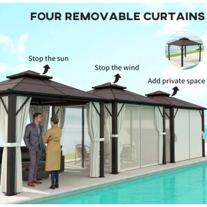 Metal Garden Gazebo Outdoor Patio Canopy Heavy Duty Structure Sun Shade Shelter - Image 5