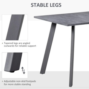 Small Dining Table Modern Kitchen Furniture 4 Seater Metal Desk Breakfast Room - Image 6