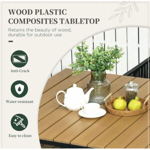 Rattan Dining Set 4 Seater Garden Cube Patio Furniture Outdoor Wood Table Chairs - Image 5