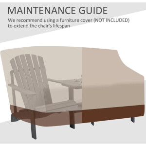 Garden Love Seat Outdoor Patio Bench Rustic Wooden Companion Set 2 Chairs Table - Image 5