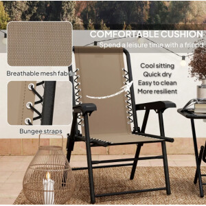 Garden Bistro Set Outdoor Patio Furniture Folding 2 Seater Chairs Camping Table - Image 4
