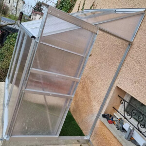 Walk In Greenhouse Lean To Wall Metal Plant Grow Shelter Kit Garden Yard Patio - Image 10