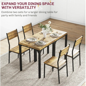 Small Table and 2 Chairs Rustic Kitchen Space Dining Breakfast Furniture Set - Image 6