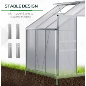 Walk In Greenhouse Lean To Wall Metal Plant Grow Shelter Kit Garden Yard Patio - Image 6