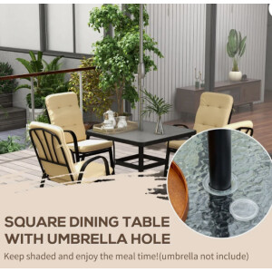 4 Seater Garden Furniture Set Cushion Chairs Dining Table Outdoor Metal Patio - Image 4