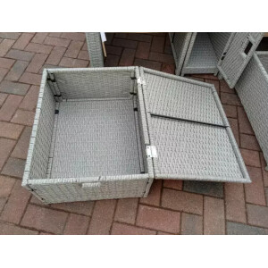 Rattan Sun Lounger Set Garden Patio Furniture Wicker Table 2 Seat Day Bed Chairs - Image 8