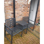 Metal Garden Loveseat Outdoor Patio Furniture 2 Seater Companion Table Bench