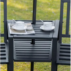 Metal Garden Loveseat Outdoor Patio Furniture 2 Seater Companion Table Bench - Image 8