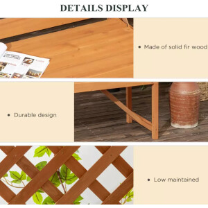 Wooden Garden Arbour Bench Seat Trellis Loveseat Plant Pergola Climbing Plants - Image 7