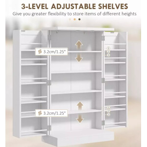 Small Kitchen Cupboard Storage Pantry Unit Standing Larder Shelf Dresser Cabinet - Image 4